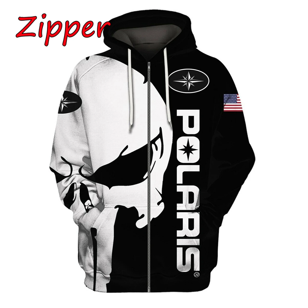 thumbnail image 1 of Nueva sudadera con cremallera para hombre de la marca Polaris Racing RZR Neutral Dirt Bike Snowmobile Jersey para exteriores Chaqueta informal para hombre Envío gratis, 1 of 4