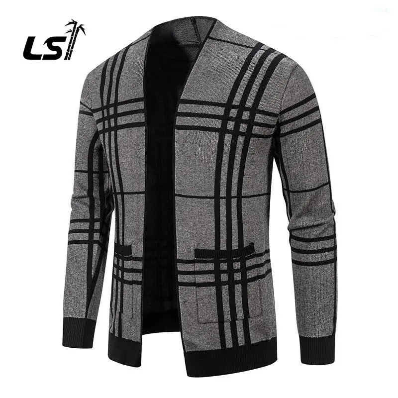

New Fashion Cardigan Men's Knit Winter Coats Business Casual Jackets Male Tops Man Coat Size M-5Xl Knitwear 2 Colors
