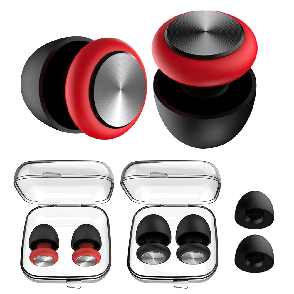 Silicone Reusable Noise Cancelling Earplugs for Sleep, Travel, and Swimming