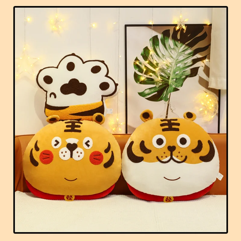

1pc Chubby Tiger Plush Toys Kawaii Tiger paw Pillow Office Nap cushion Sofa Home Decor Xmas Gift Doll for Kids Girls friends