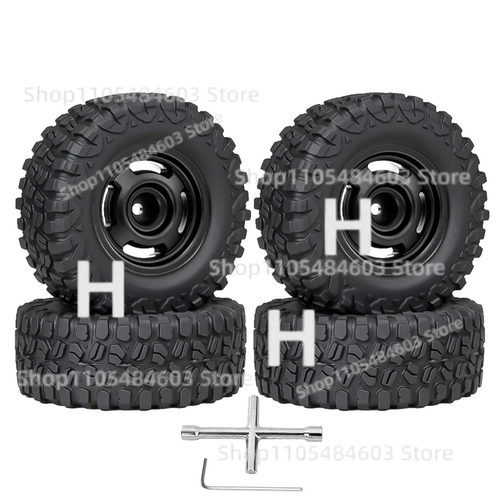 트랙사스 1/18 TRX4M 랜드로버 TRX4MT RC 자동차용 1.3인치 휠 및 타이어(4개)