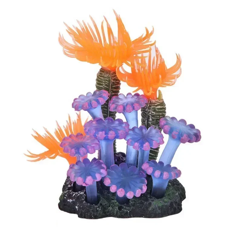 Aquarium Coral Simulation Decoration with Aquatic Plants and Accessories