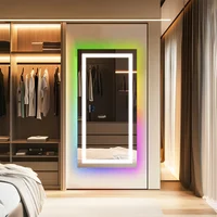LUVODI Large Rectangular RGB Backlight Bathroom Mirror with Stereophonic Bluetooth Speaker Wall Mounted Vanity Dressing Mirror - Image 5