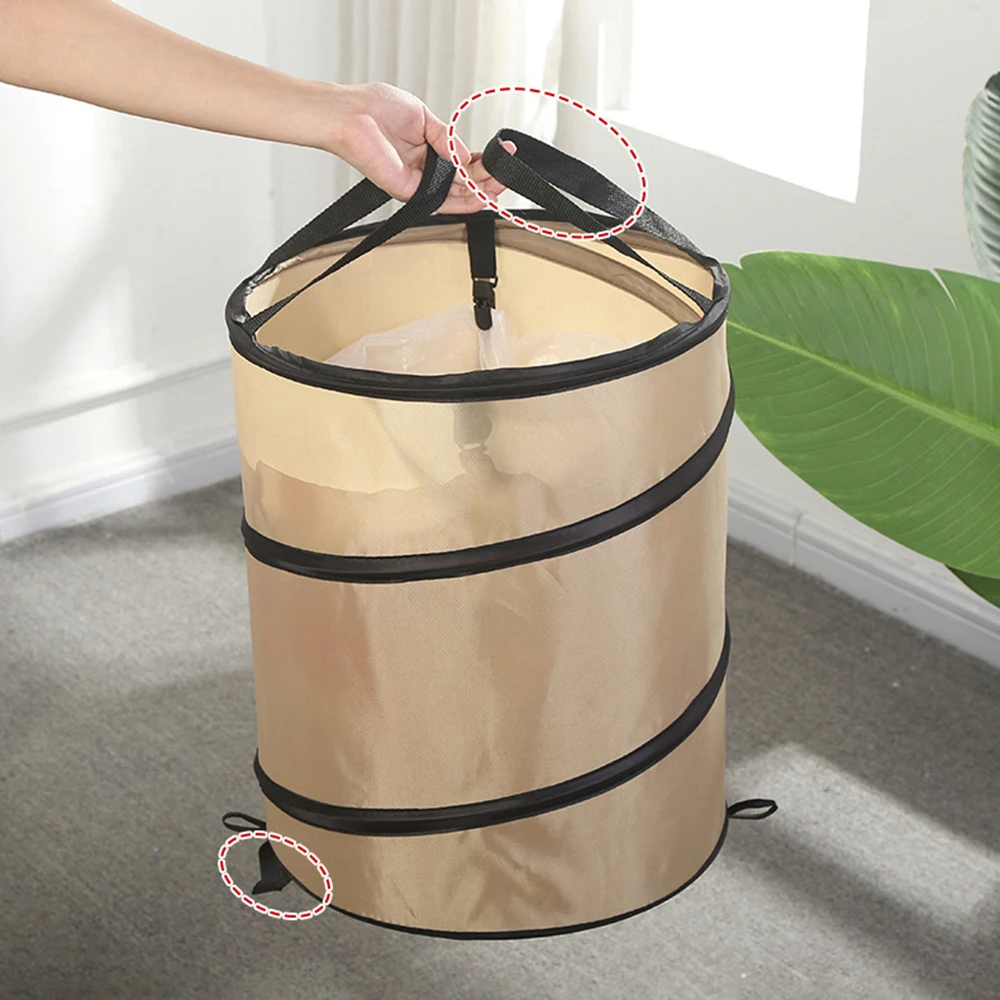 1pc Pop-up Trash Can, Outdoor Portable Camping Folding Trash Can Camping Trash Can Gardening Garden Garbage Bag Garden Leaf Buck 3