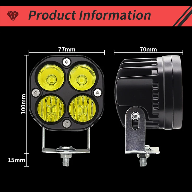 Rigidon 2 Luces Antiniebla Led Ámbar Barra De Luz Led De 3 | Envío gratis