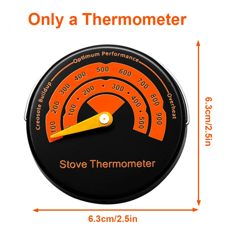 0-500 Celsius Magnetic Fireplace Thermometer Temperature Monitor Barbecue Oven Wood Stove Heater Gauge Meter