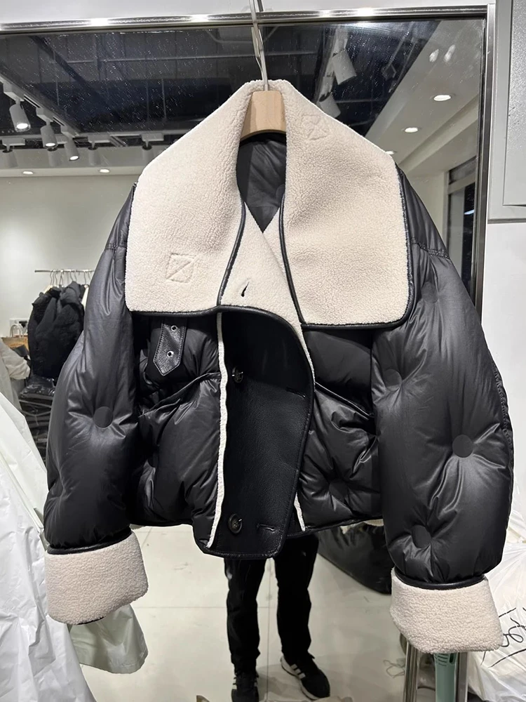 2024-winter-women's-down-jackets-warm-casual-coat-female-puffer-jacket-patchwork-pu-leather-parkas-korean-female-lapel-coat