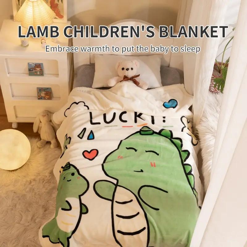 1 PCS Cartoon Dinosaur Pattern Blanket Summer Nap Baby Blanket Soft And Comfortable Fabric Air Conditioning Quilt 100*104CM