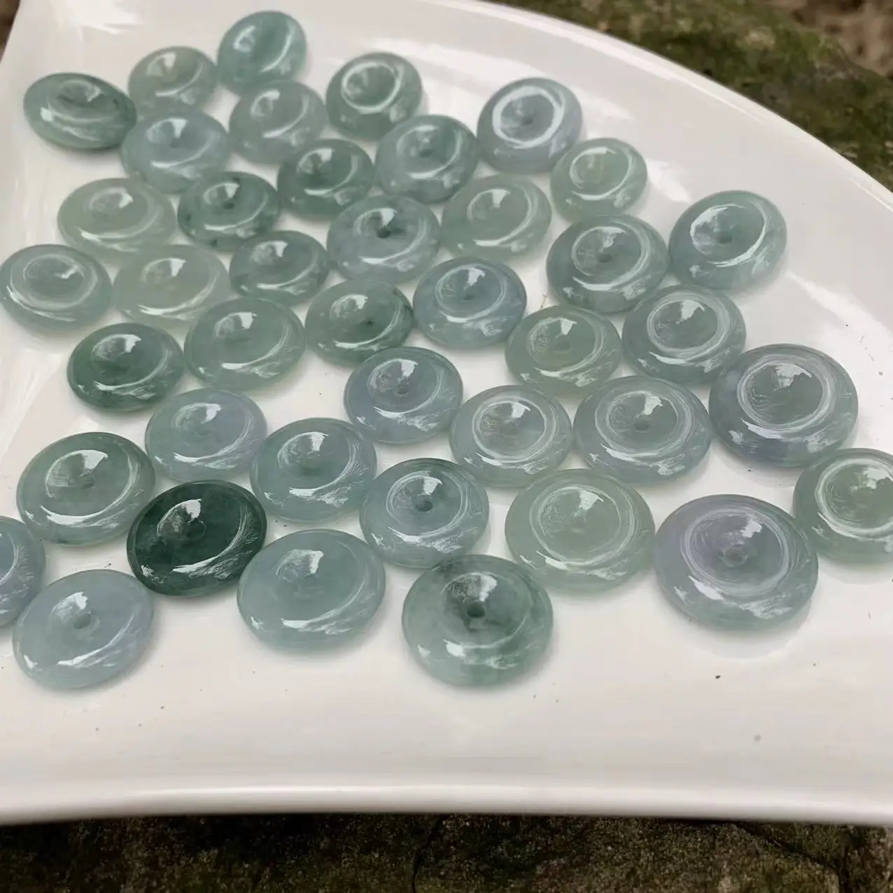 Natural Burma Jade Doughnut Pendant Necklace Myanmar Jade Jadeite High-End Gift Hand Carved  Women Fine Gemstone Green