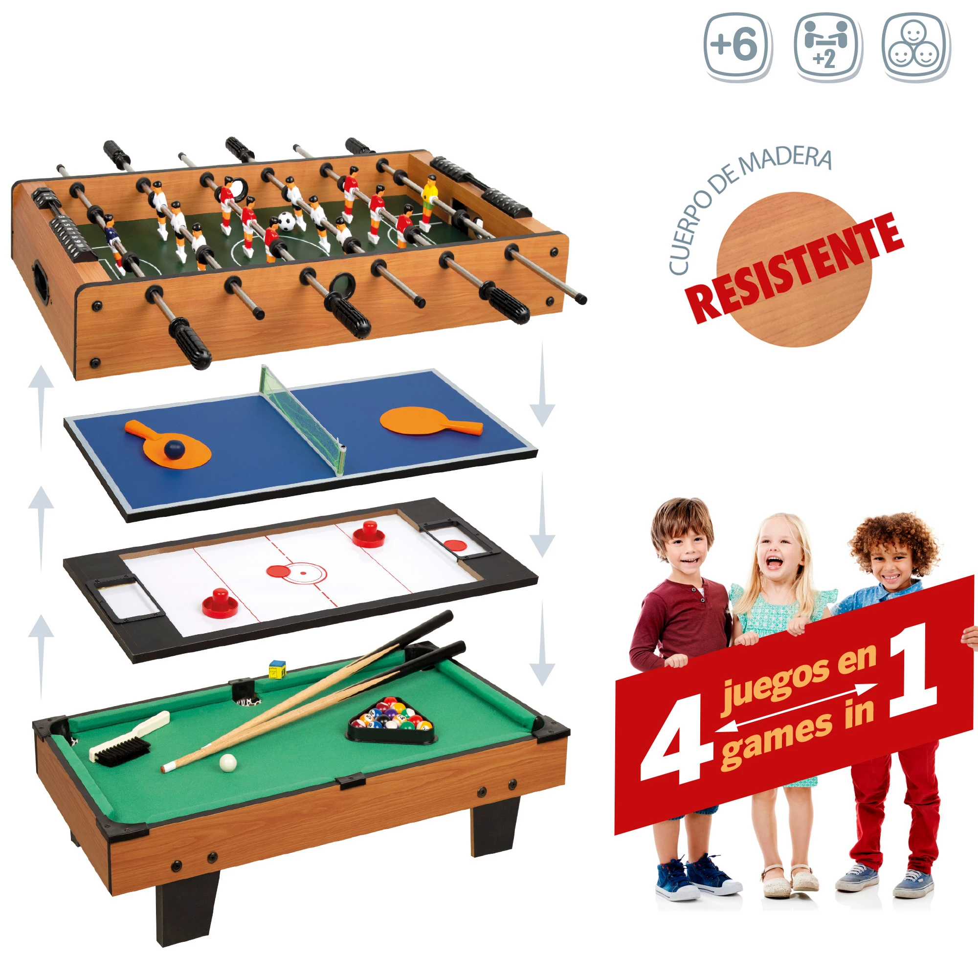 Yxxc Mini mesa de futbolín para niños, mesa de fútbol portátil  con pelota de billar de ping pong, juego de fútbol de mesa recreativo para  la familia C : Deportes y