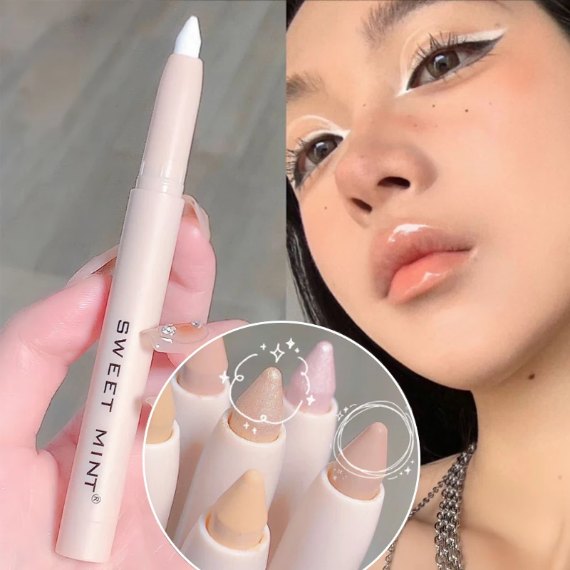 

Glitter Highlighter Pen Eye Shadow Waterproof Lasting Shimmer Matte White Lying Silkworm Highlighter Stick Facial Makeup Tools