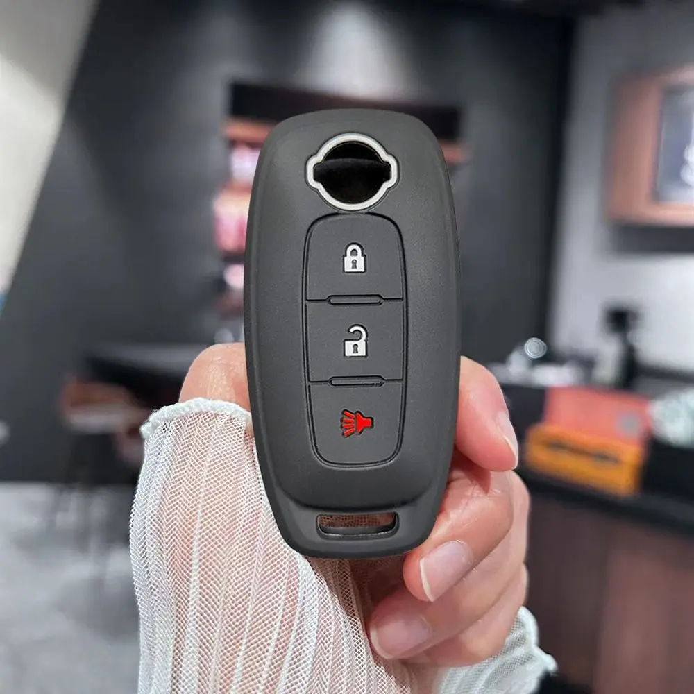 Silicone Car Key Case Cover Keychain For Nissan/X-Trail T33/Qashqai J12/Teana 3 4 5 Buttons key case key case cover