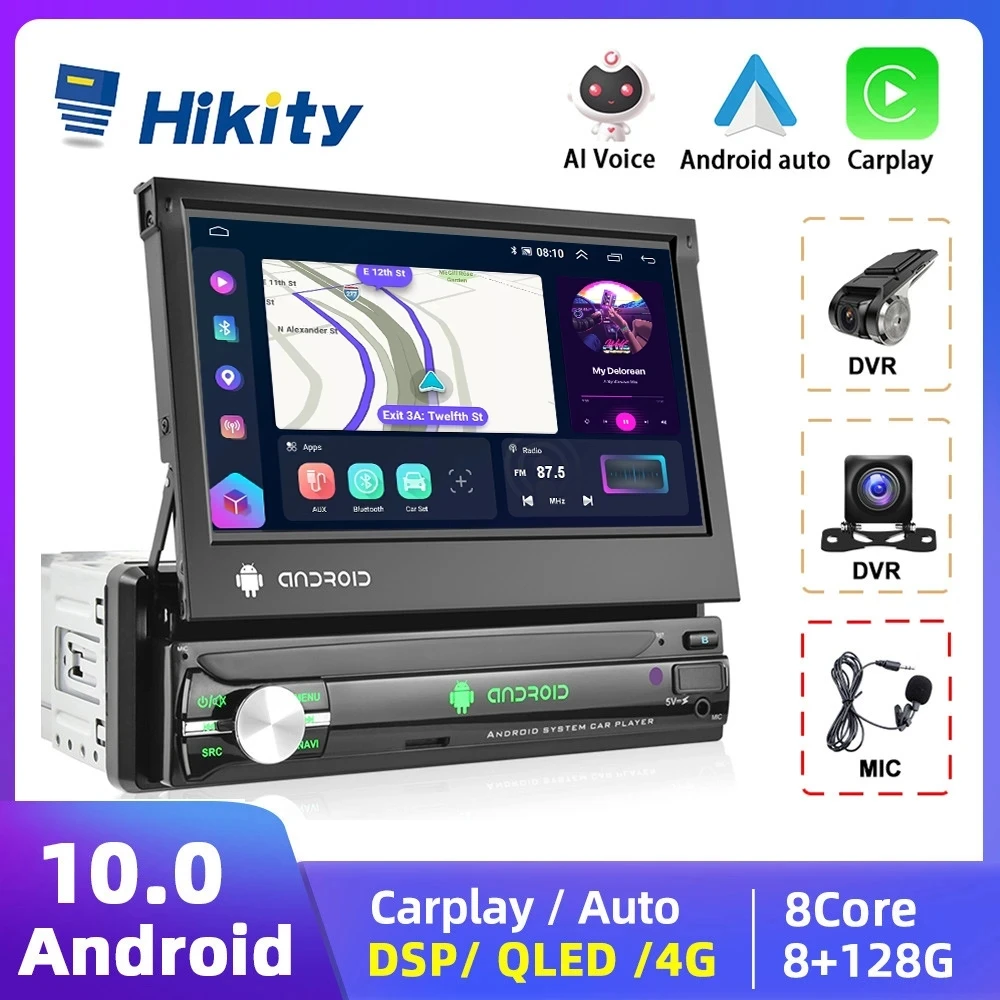 Hikity1dinCarRadioAndroid7RetractableScreenMultimediaVideo