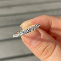 0.32ctw Round Cut CVD HPHT Lab Grown Diamond Half Eternity Band Bridal Ring 14k White Gold DEF Color VS-VVS 2