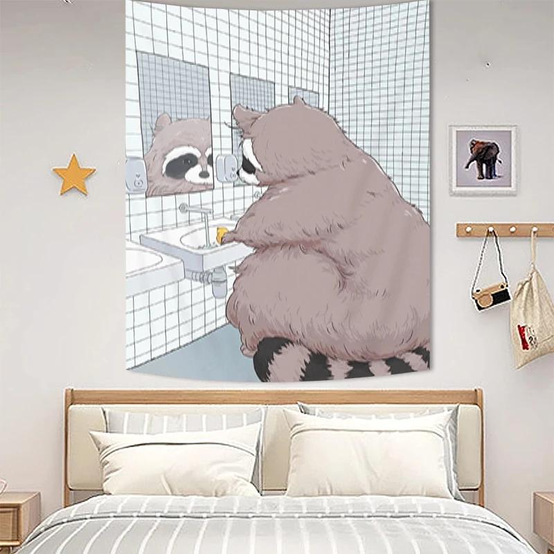 

Funny Animal Wall Hanging Tapestry Aesthetic Room Decoration Tapestries Tapries Decor Decors Home Bedroom Fabric the Decorative