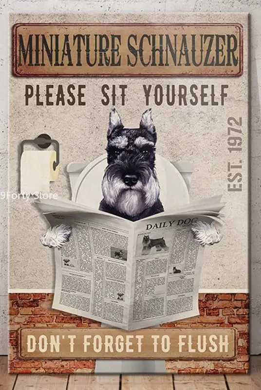 

Metal Tin Sign Miniature Schnauzer Please Sit Yourself Aluminum Vintage Sign tin sign Retro for Home Garden Office Wall
