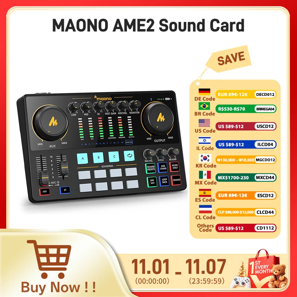 maono AME2 オーディオミキサー Amazon | MAONO オーディオミキサー オーディオインターフェース Mixer
