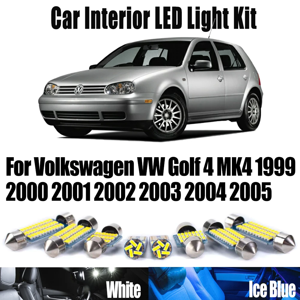 13Pcs Canbus For Volkswagen VW Golf 4 MK4 1999 2000 2001 2002 2003 2004 2005 LED Interior Map Dome Light Kit Car Accessories