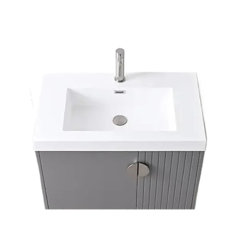 Wall mounted toilet with acrylic sink, 30 ," SinkFloating bathroom sink cabinet
