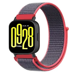 Breathable Nylon Loop Strap Wristband for Sports Watches (20mm/22mm) (Bright pink)