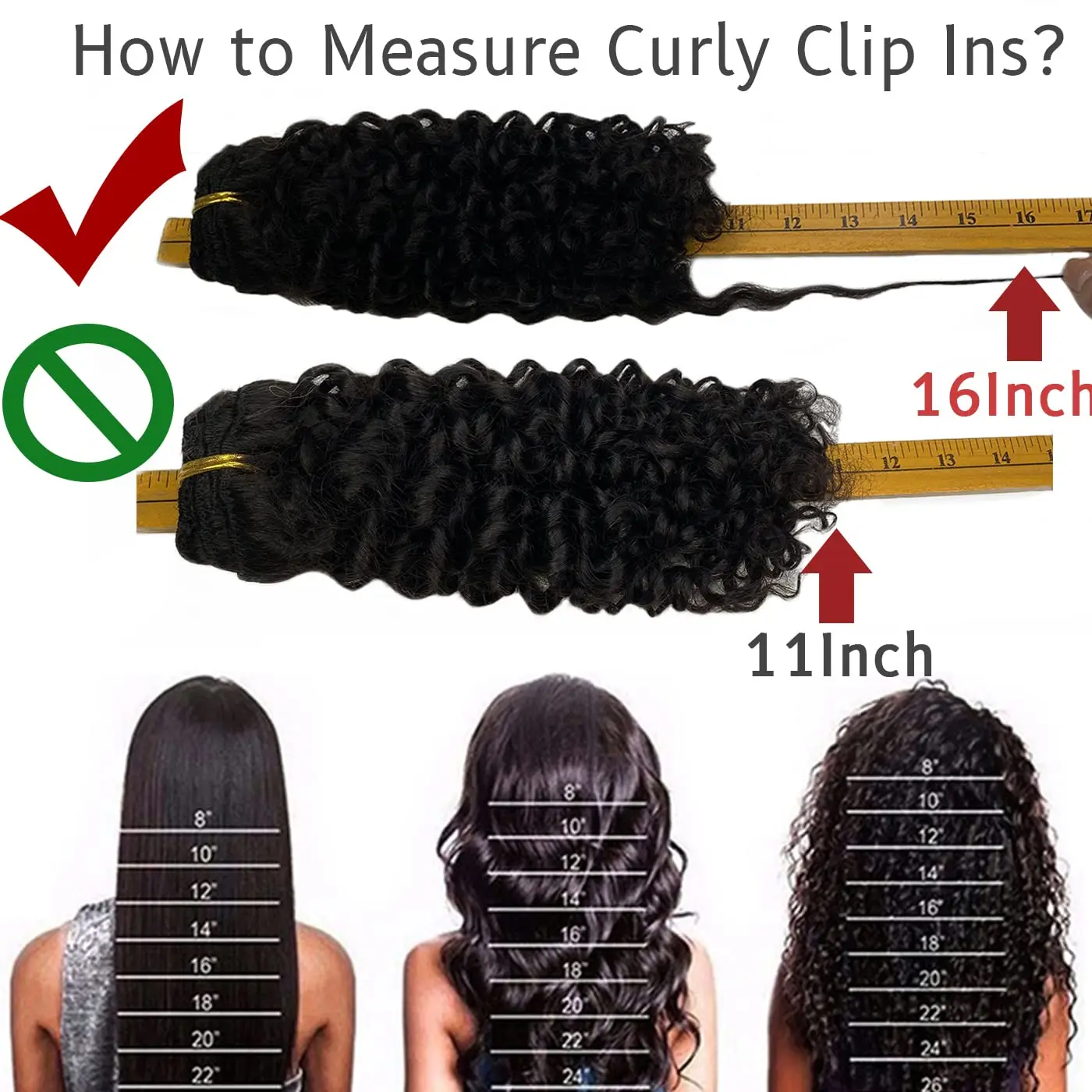 3B 3C Curly Clip in Hair Extensions 24Inch Jerry Curly Human Hair Extensions Full Head Natural Black #1B Thick End Extens