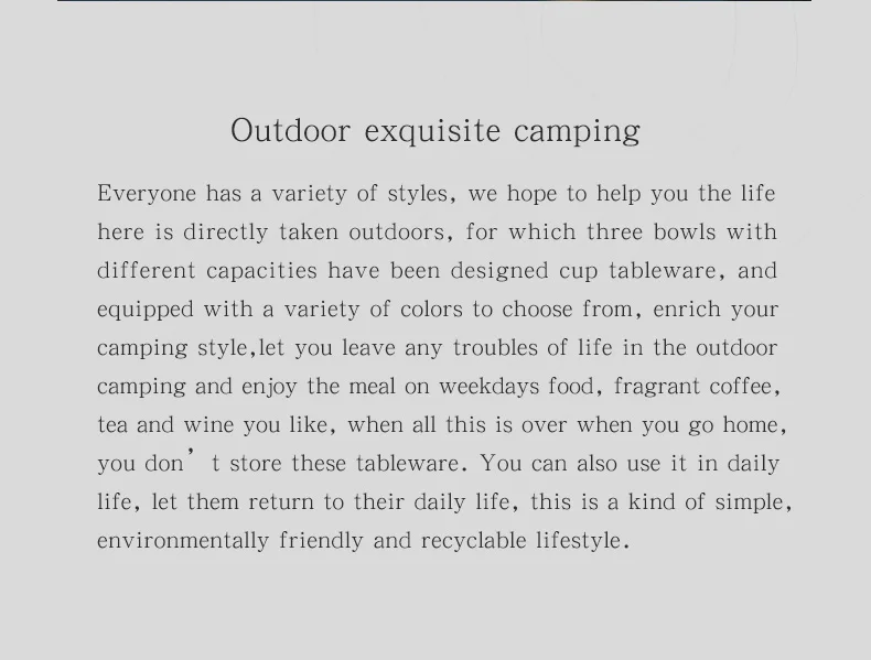 Description Picture 4 of itemThous Winds Sierra Cup With Handle Tableware Outdoor Camping Cookware 40/280/450ml Cooking Plates Bowl Travel Camping Supplies