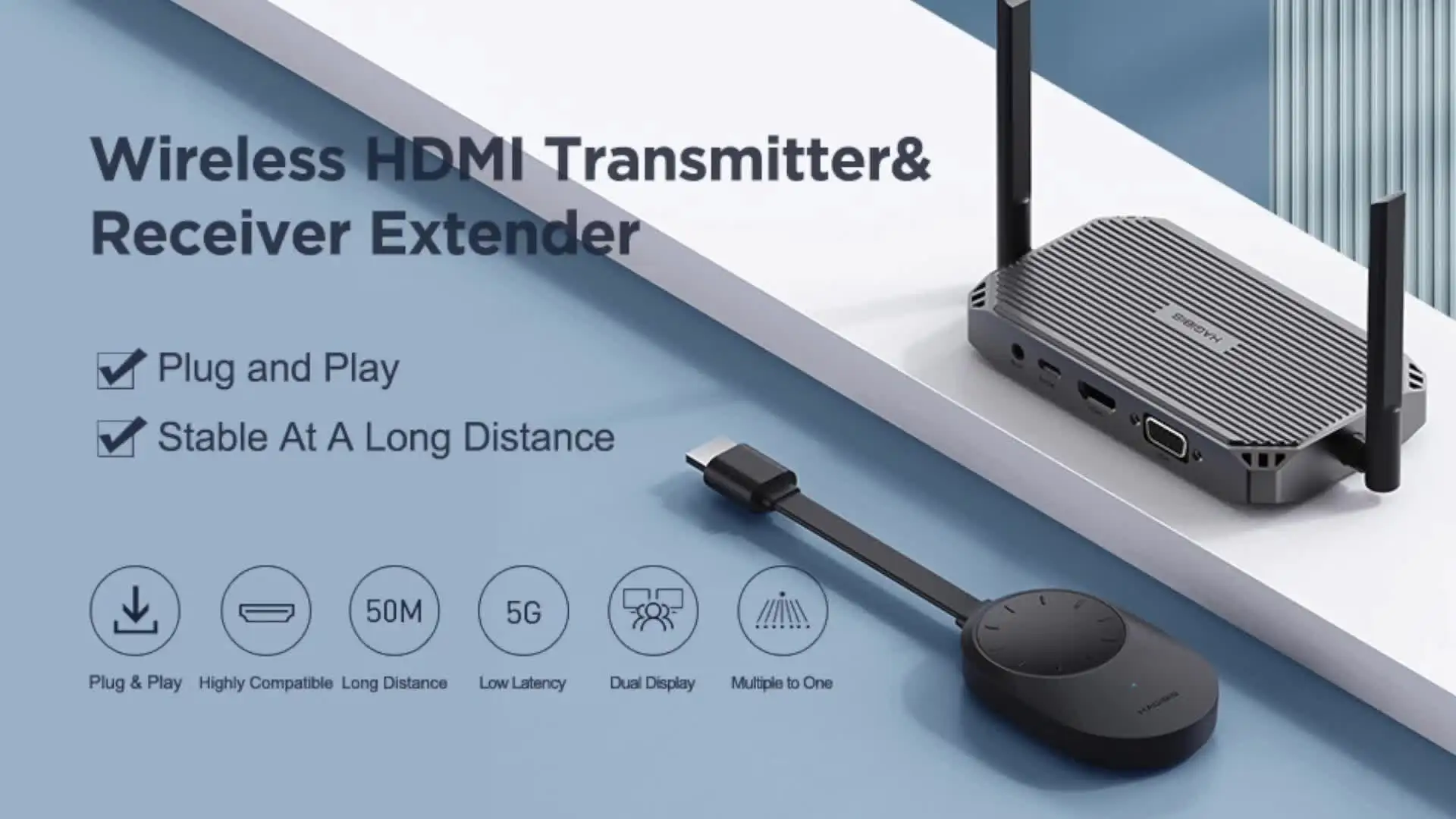 Hagibis Wireless HDMI-compatible Transmitter and Receiver Extender