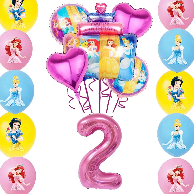 thumbnail image 1 of Decoración de cumpleaños de princesas de Disney, vajilla, vasos de papel, platos, globos, mantel, telón de fondo, pancarta, suministros para fiestas para bebés y niños, 1 of 5