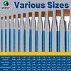 12 Sizes Marie's Flat Paint Brush Set for Oil,Acrylic,Gouache,Watercolor,Crafts,Models,Eggs,Rocks,Canvas for Artists & Adults 6