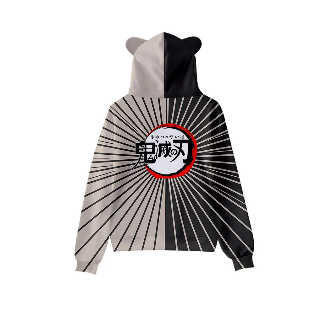 Japan Anime Demon Slayer Print Pullover Cute Cat Ears Hoodies for Men Cartoon Sweatshirt Cosplay Costume Hoodie Sweatshirts худи- S8bac193f04e5402c9f04d33fdee89511l