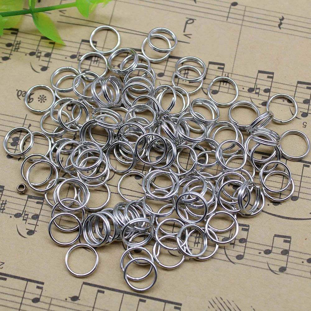 100 Pcs Split Ring Small Key Rings Bulk Split Keychain Rings DIY Craft Metal