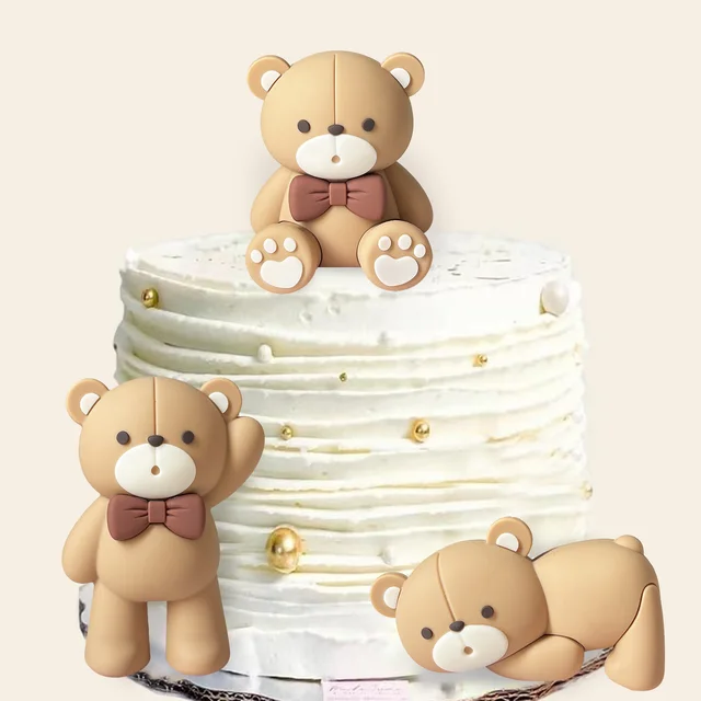 Decorazione Torta Boh&eacute;mien Con Orsetto - Set Completo Con Palline E Stelle Per Compleanni E Babyshower