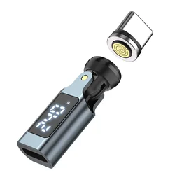 High - Power 240W USB - C Magnetic Fast Charging Adapter with 360° Rotation (LED Display Adapter)