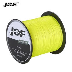Premium JOF PE Braided X4 Fishing Line - Ultra Durable, Abrasion Resistant, Thin Design for Outdoor Enthusiasts (Available in 300M, 500M, 1000M Lengths) (Yellow)