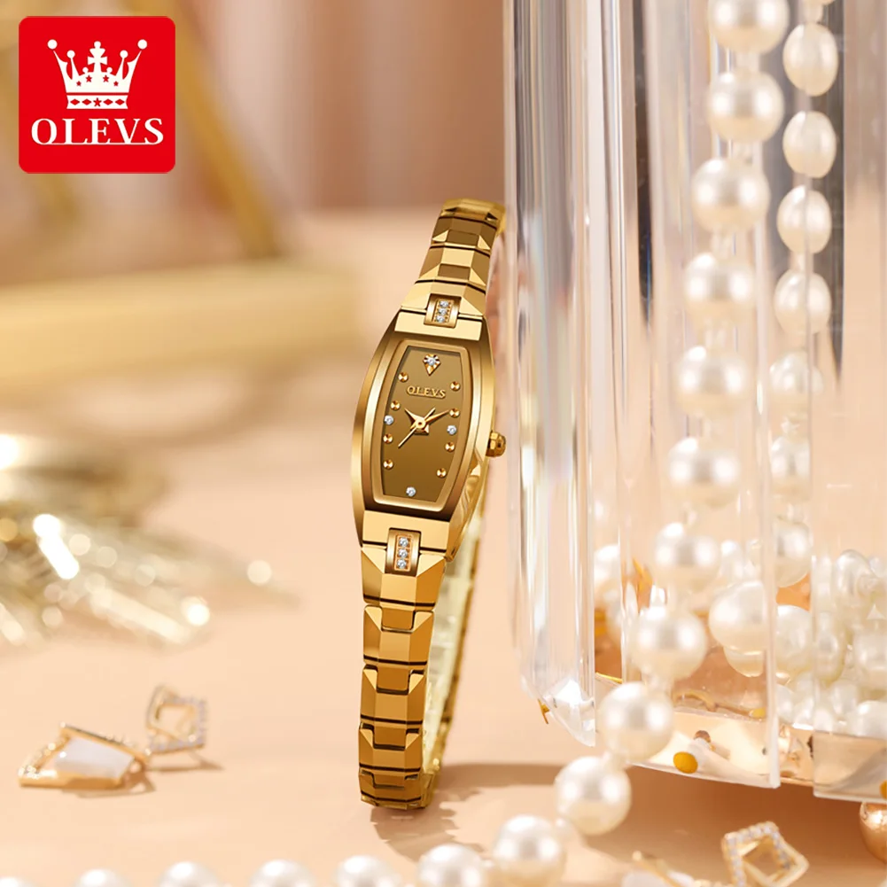 OLEVS 5501 Rose Gold Ladies noble Watches Diamond Tungsten Steel Strap Waterproof Quartz Women Wristwatches reloj para mujer 2