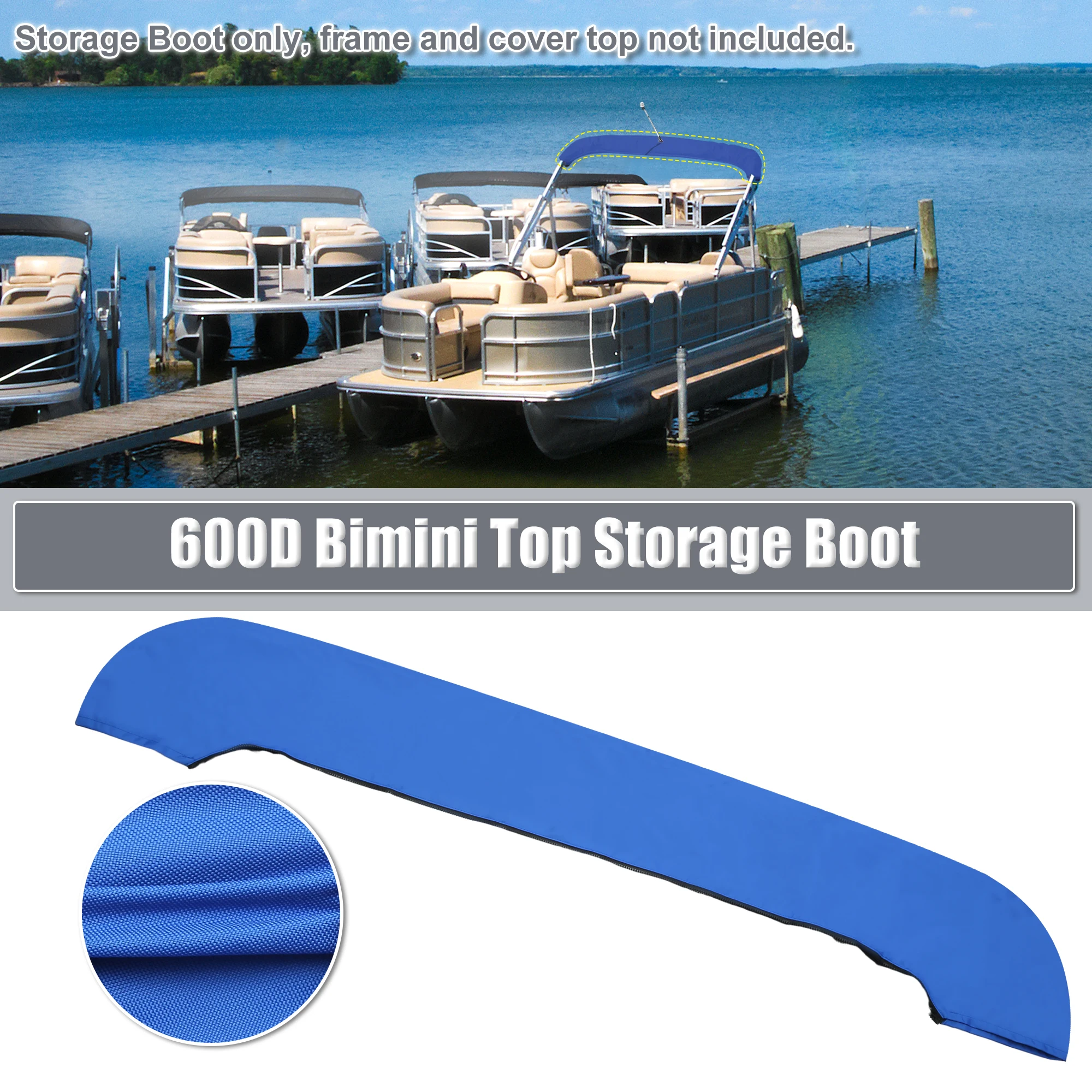 Uxcell bimini top lagers tiefel abdeckung wasserdichte tasche 600d polyester leinwand sonnenschutz schwarz 73 "-78" breite universal für 3-4 bogen – Detail 31