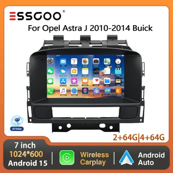 Radio Estéreo para Auto ESSGOO de 7 Pulgadas con Android 15 y 64 GB para Opel Astra J 2010-2014 Buick, CarPlay Inalámbrico, Android Auto, GPS, Navegación, Bluetooth, Pantalla Táctil 1