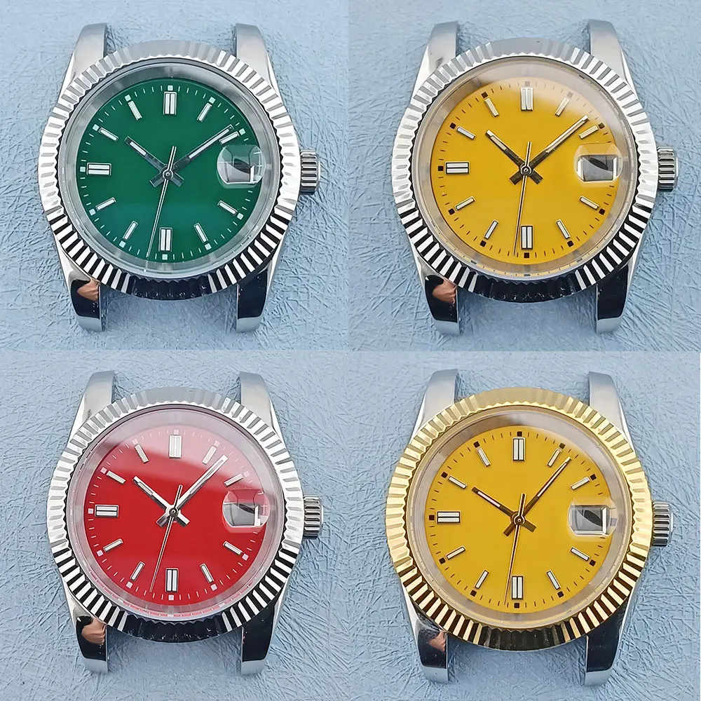 39mm 316L stainless steel sapphire transparent case with 10BAR waterproof luminous dial suitable for NH35 36 movement