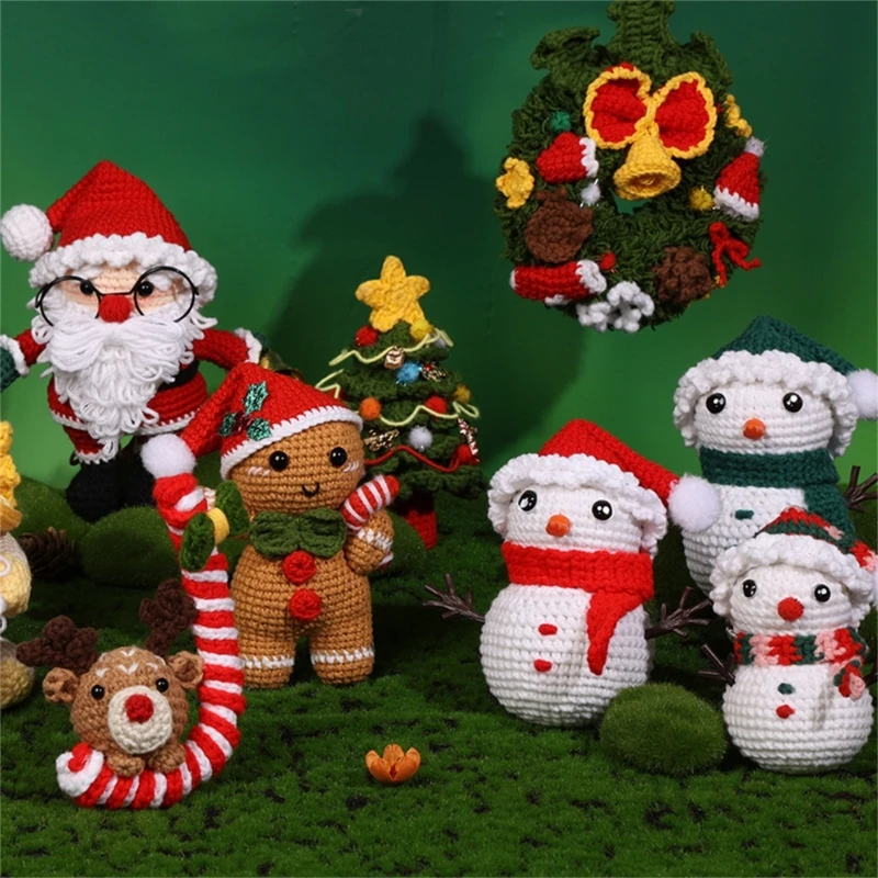 DIY Crochet Craft Set Christmas Crochet Kits Include Hook, Yarns, Needle
