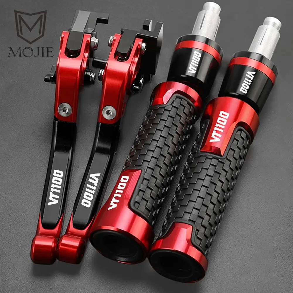 

For HONDA VT 1100 1995-2007 2006 2005 2004 2003 2002 VT1100 Motorcycle Adjustable Brake Clutch Levers Handlebar Handle Grip Ends