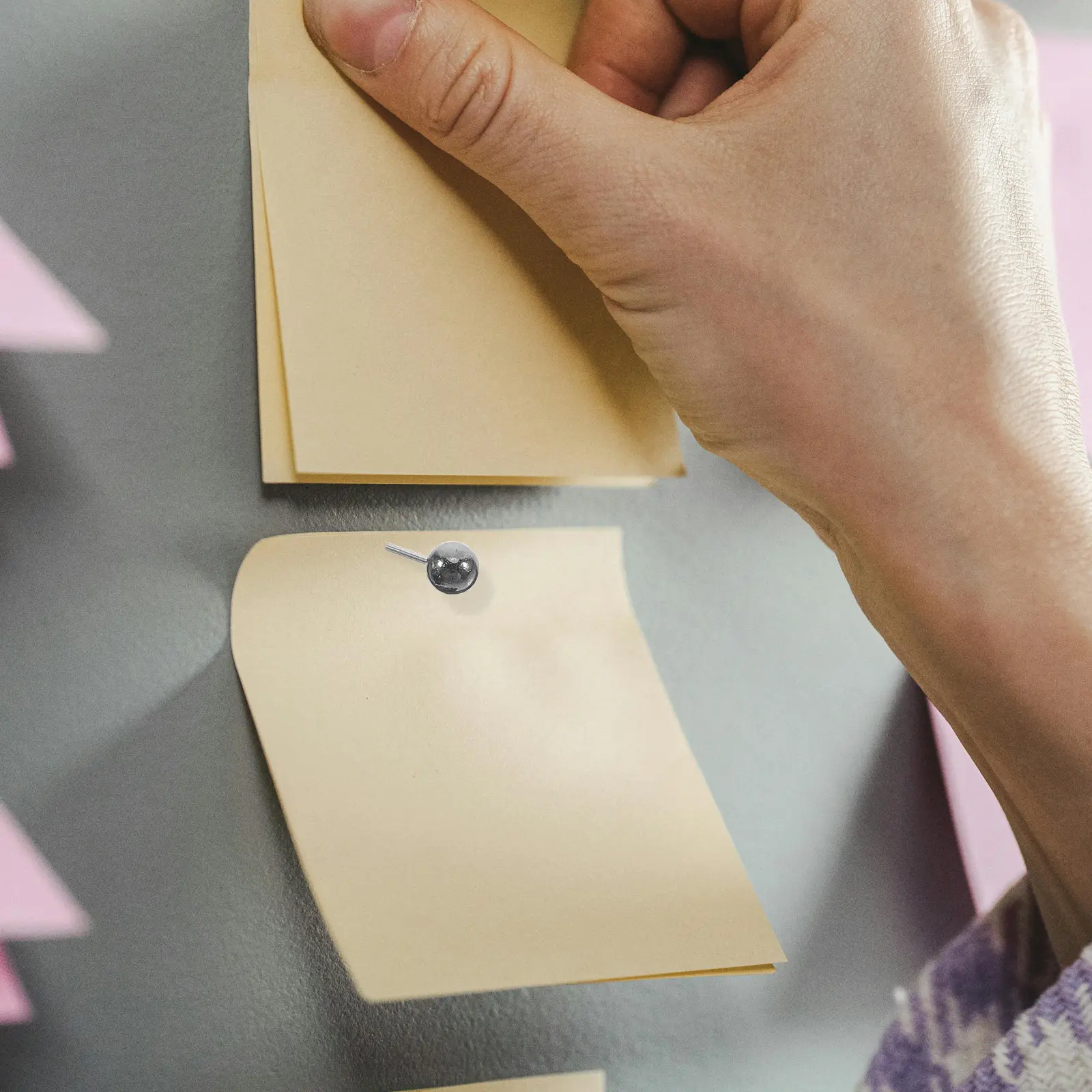 200개 전기도금 플라스틱 푸시핀, 지도, 사진, 코르크보드 장 대형 원형 헤드 핀