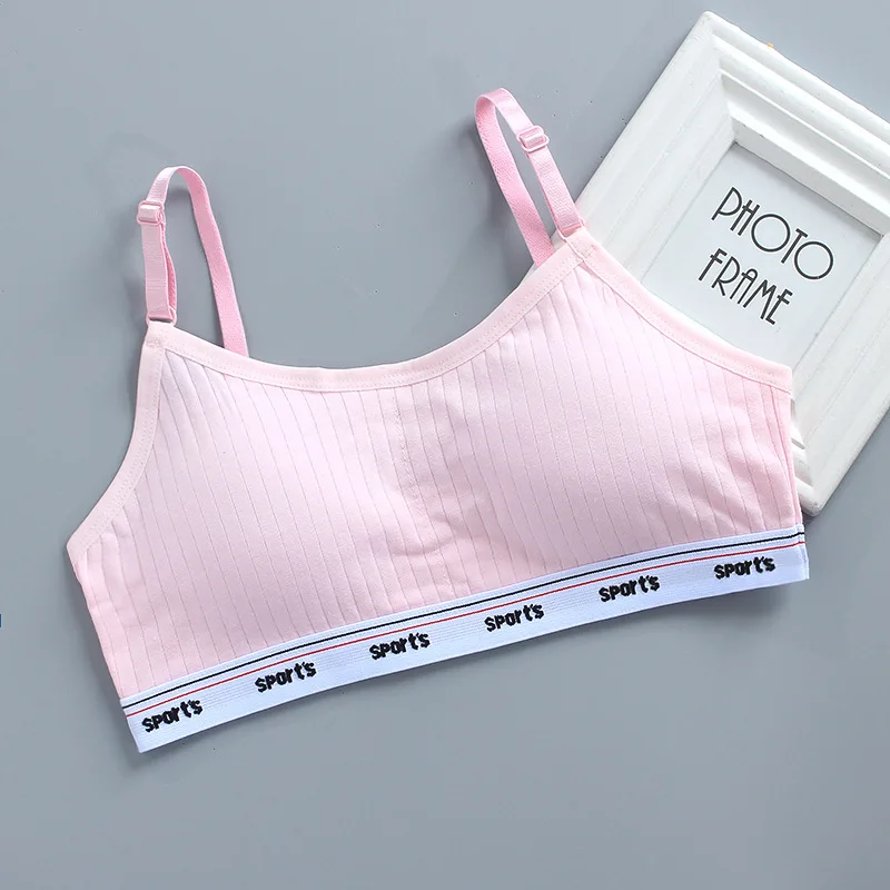 Teen Girls Underwear Soft Padded Cotton Letter Print Bra for Young