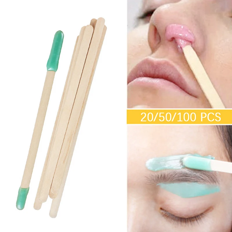 

50/100pcs/lot Disposable Wooden Waxing Wax Spatulas Hair Removal Stick Applicators Professional Facial Spa Tongue Depressor Tool