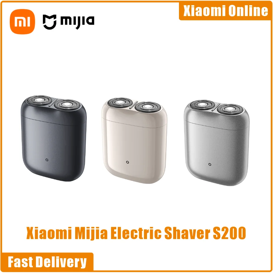 샤오미 미지아 휴대용 전기 면도기, IPX7 세척 가능 남성용 전기 면도기, 저소음 수염 트리머 커터, 세라믹 블레이드, S200 