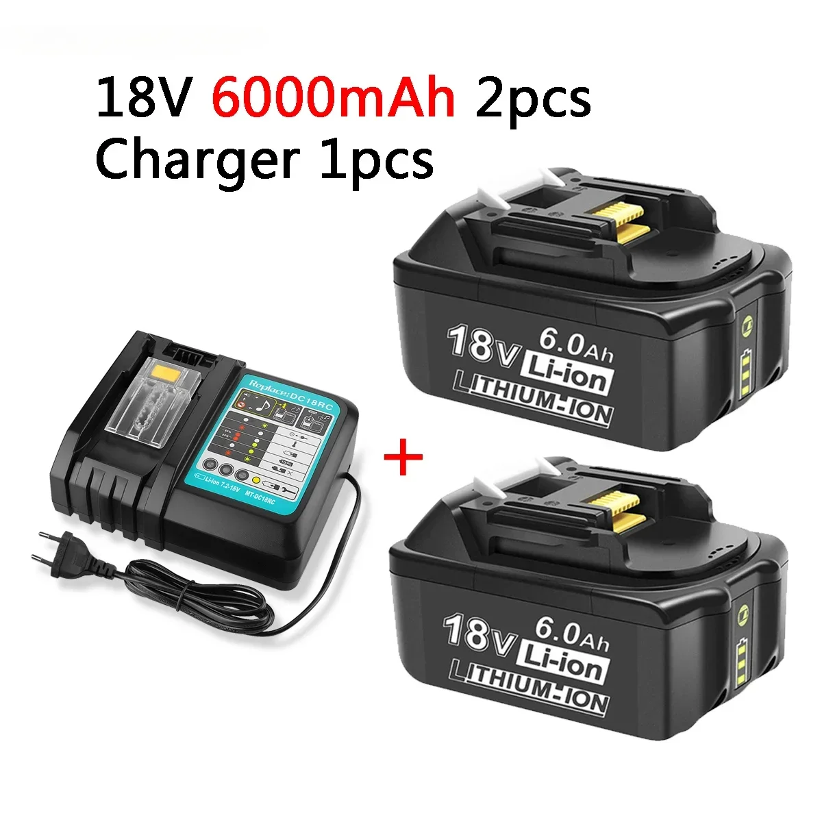 

For Makita 18V 6000mAh Rechargeable Power Tools Battery 18V Makita With LED Li-ion Replacement LXT BL1860B BL1860 BL1850 Charger