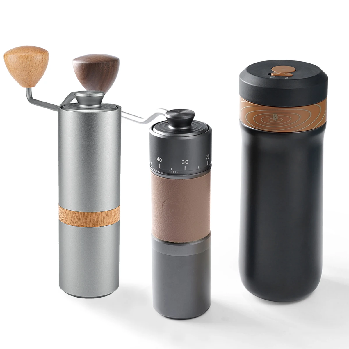 ManualCoffeeGrinderPortableMillAdjustmentStainlessSteelBurr