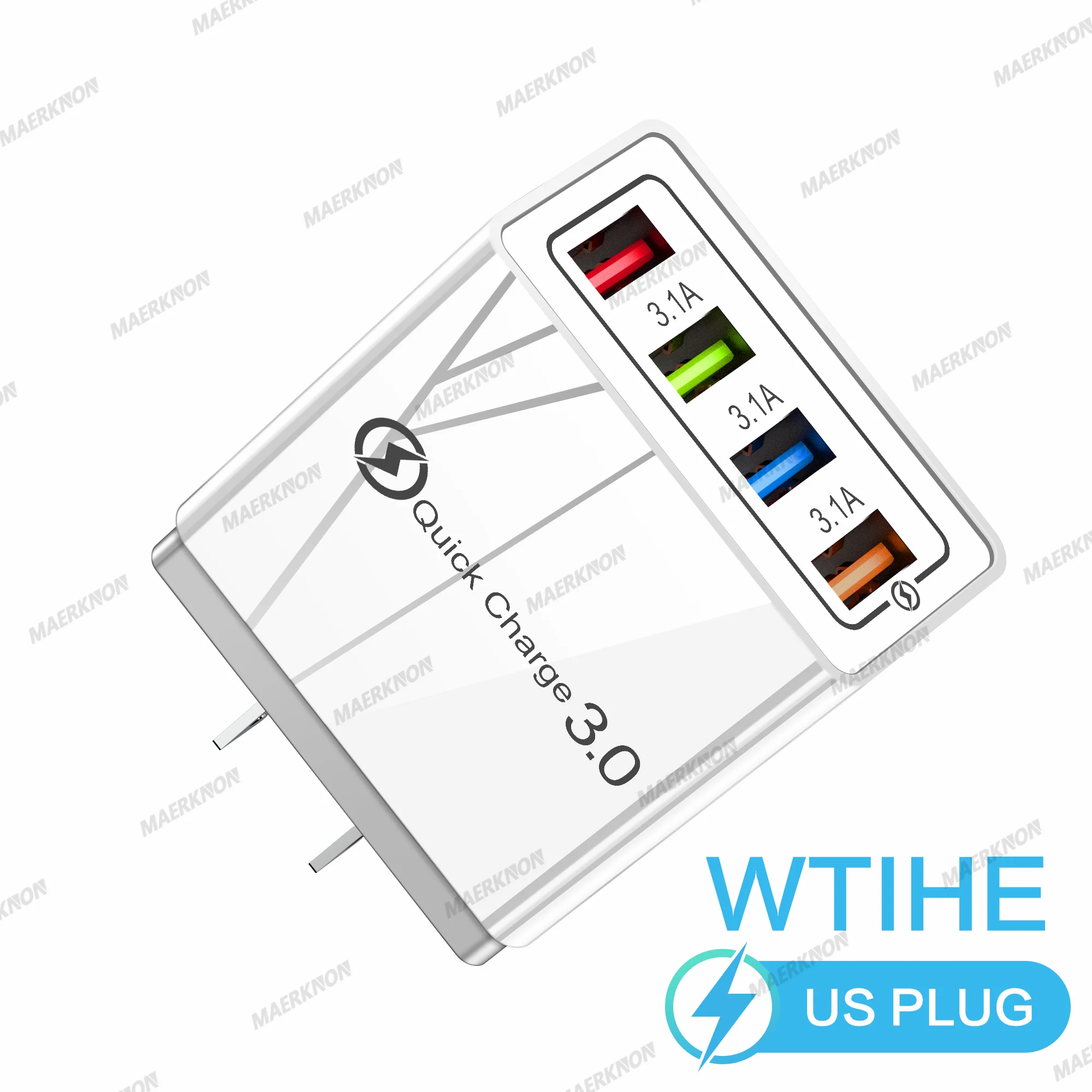 ตัวเลือกสินค้า อะแดปเตอร์ชาร์จ USB 4 พอร์ต ชาร์จเร็ว รองรับ Quick Charge 3.0