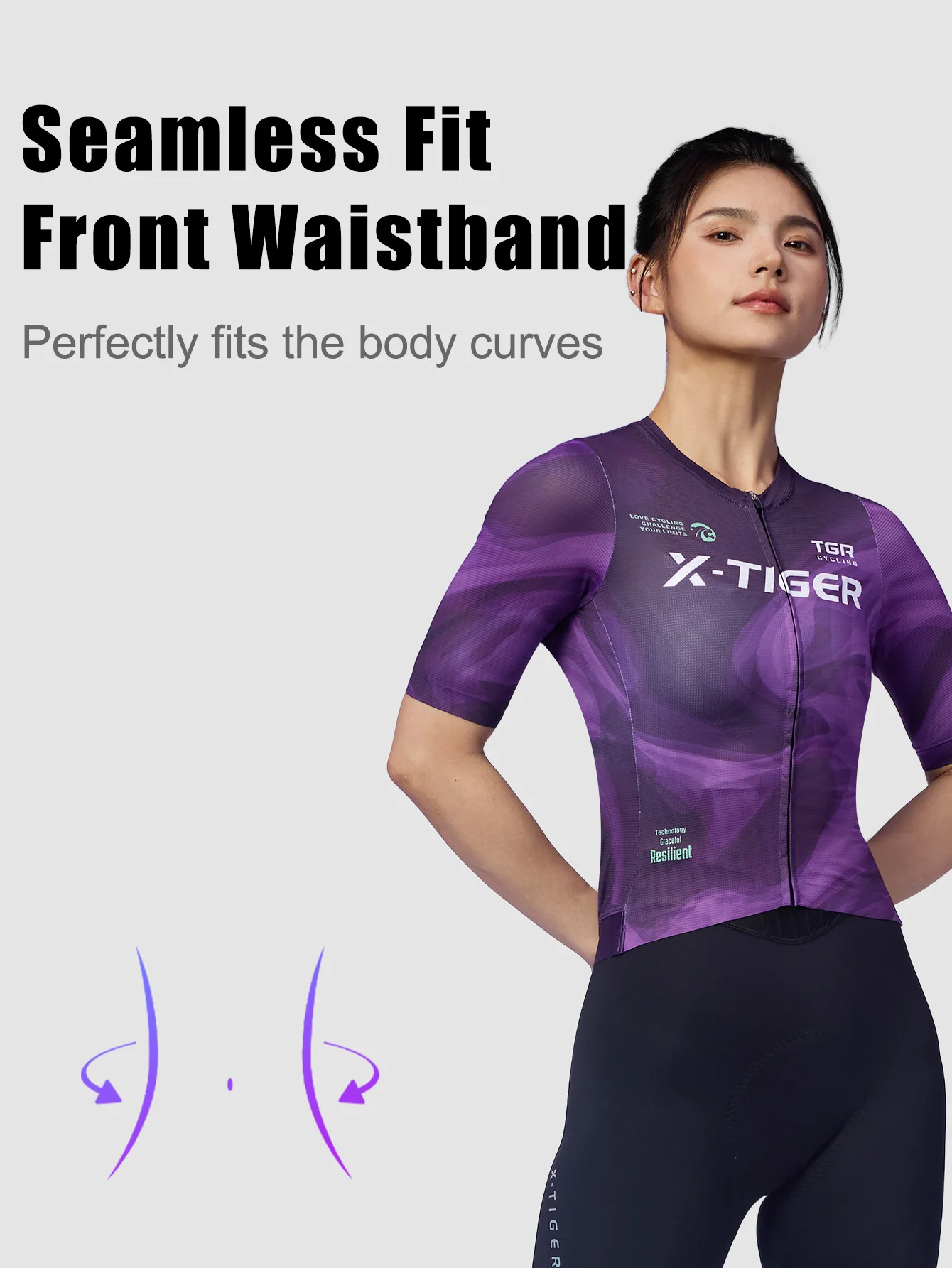 X-TIGER Women's Short Sleeve Cycling Jersey | YKK Zipper Mesh Bike Top