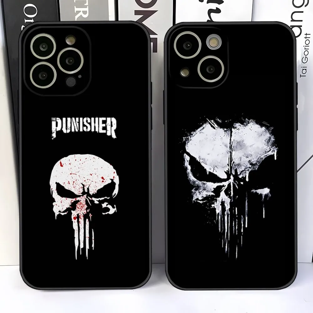 Custodia Per Telefono Marvel Punisher Per 14 Pro Max Per Apple Iphone 15 13 14 12 Mini 11 Xr X Xs Pro Max 8 7 Plus Cover Posteriore