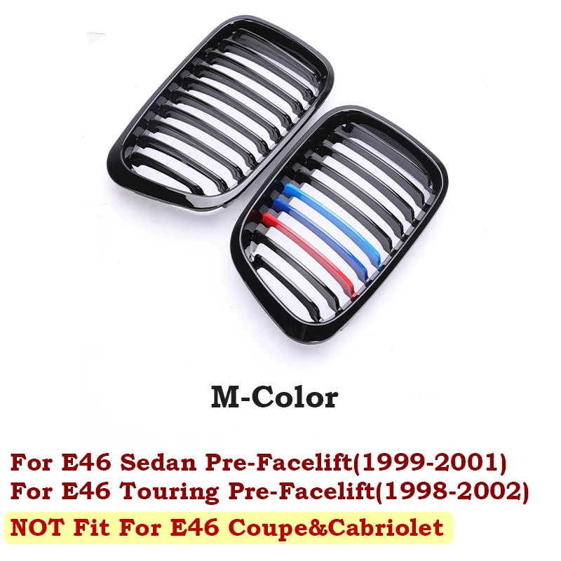 Gloss Matte Black Chrome M Color Grille Kidney Grill